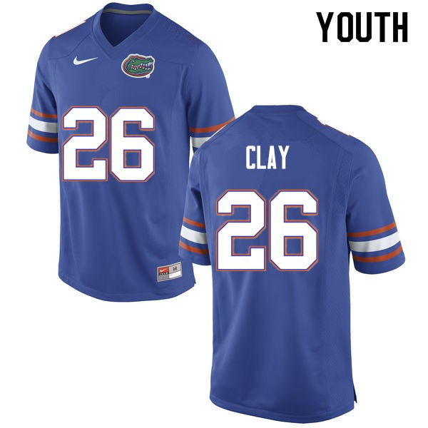 Youth #26 Robert Clay Florida Gators College Football Jerseys Blue